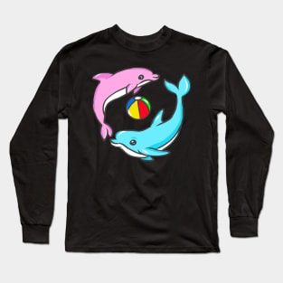 cute dolphin design whale fish animal welfare dolphin Long Sleeve T-Shirt